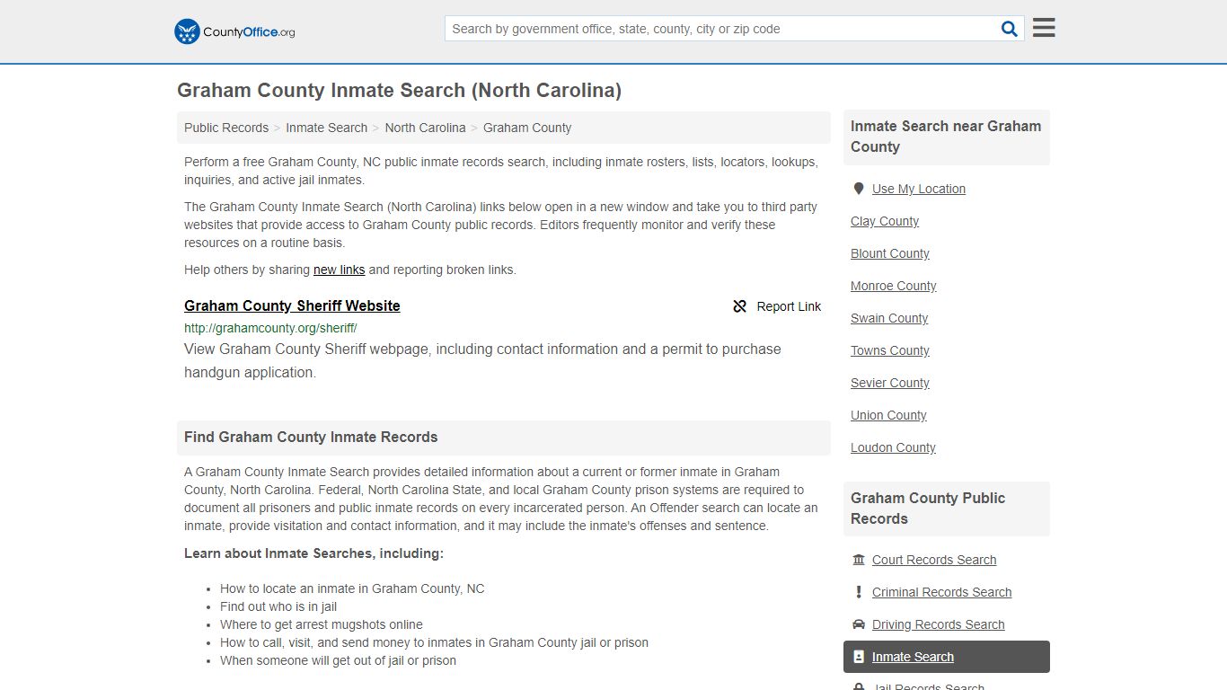 Inmate Search - Graham County, NC (Inmate Rosters & Locators)